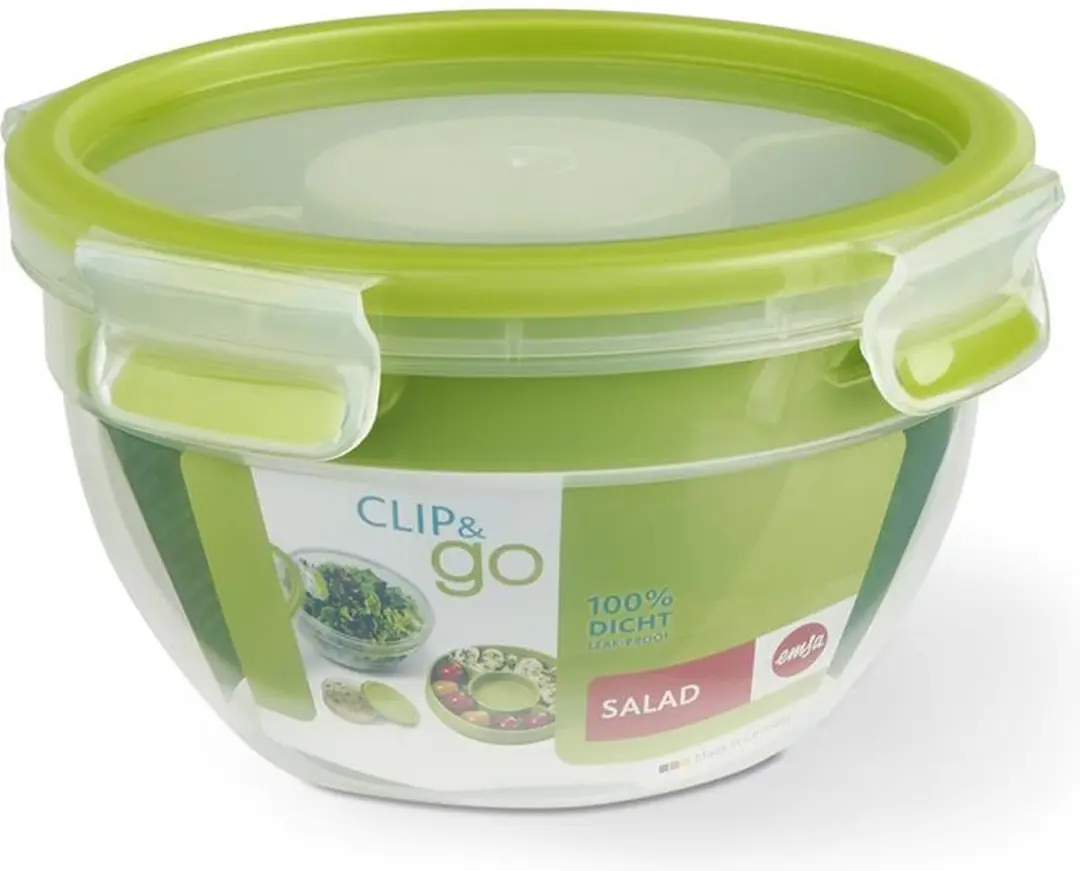 Emsa Saladebox Clip Go 1L - Transparant
