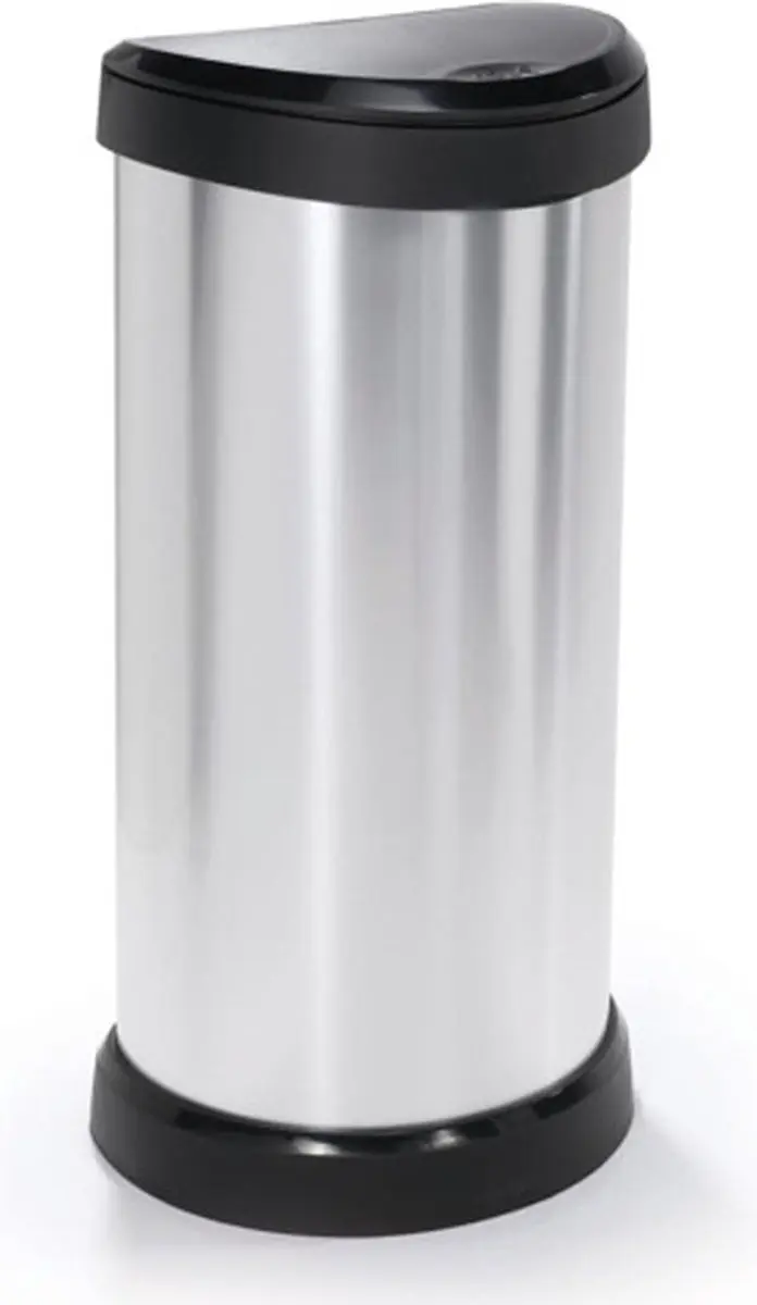 Curver Decobin Push Prullenbak 40L Metallic