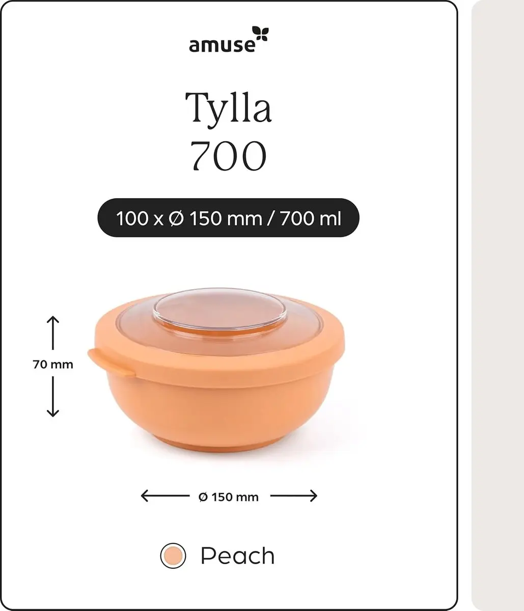 Amuse Tylla Peach Lunchbox 700ml - 2-delig - BPA-vrij