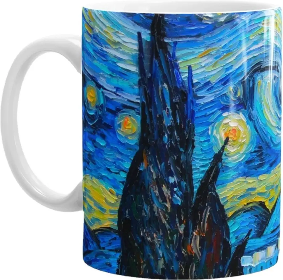 Van Gogh De Sterrennacht Keramische Mok 350ml - Blauw