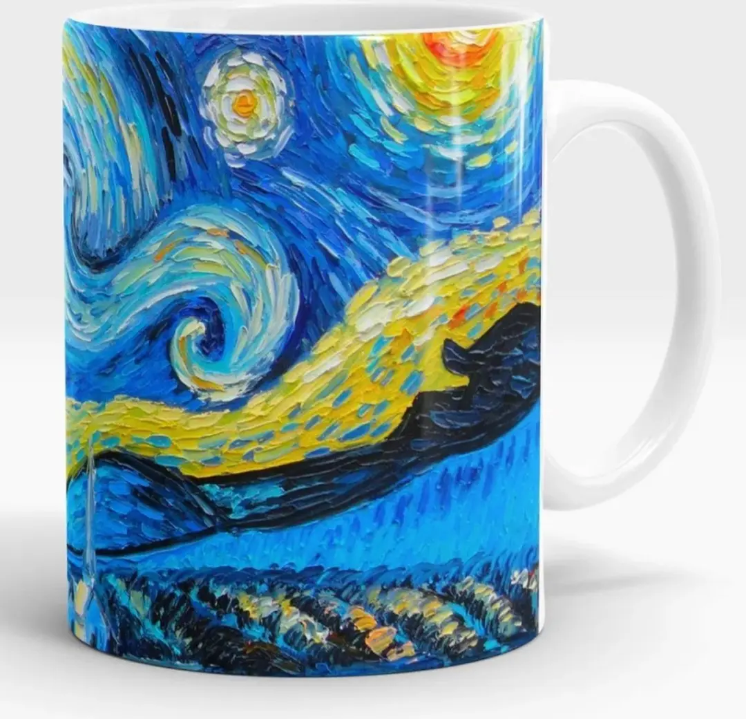 Van Gogh De Sterrennacht Keramische Mok 350ml - Blauw