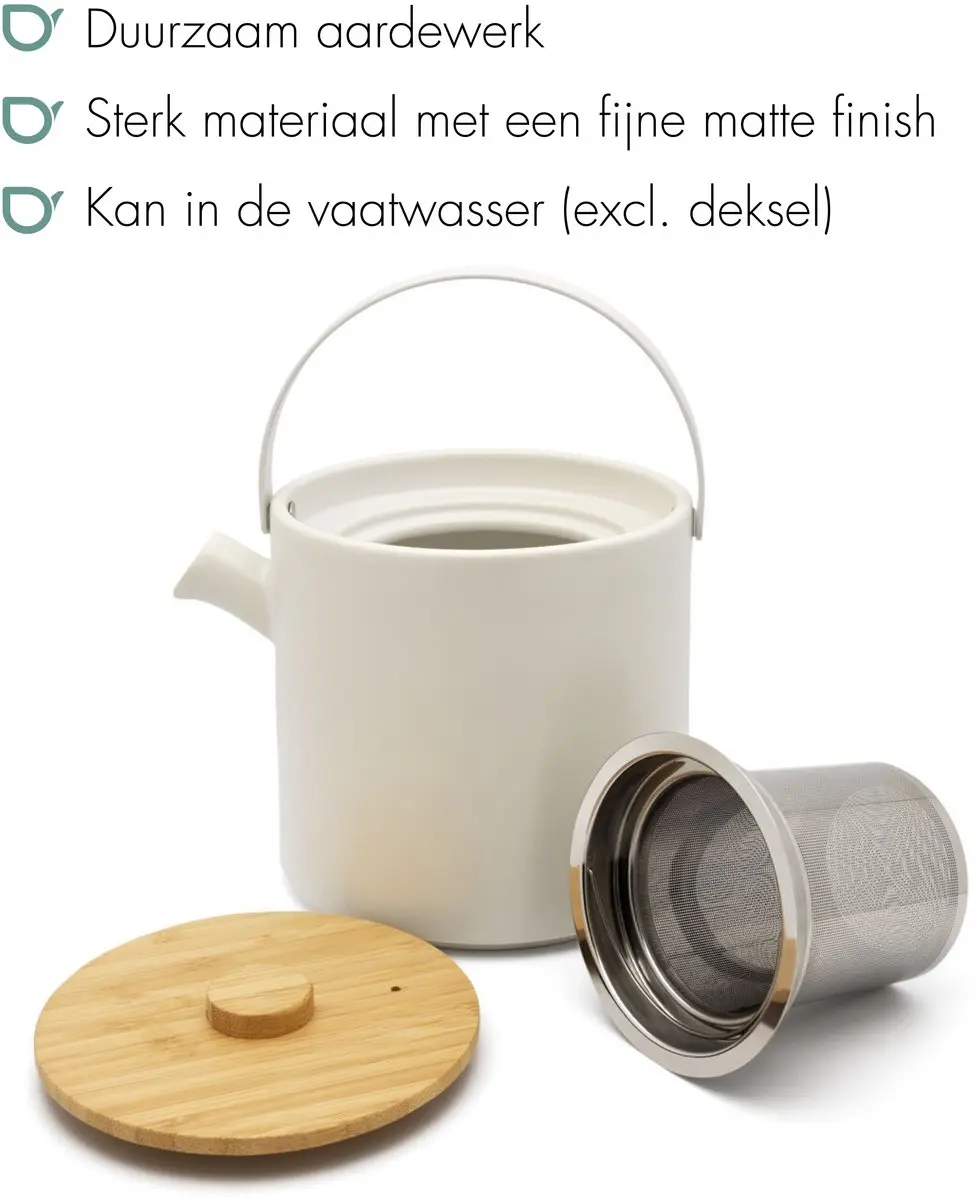 Bredemeijer Tea for One Umea Theepot - 0,5L - Wit