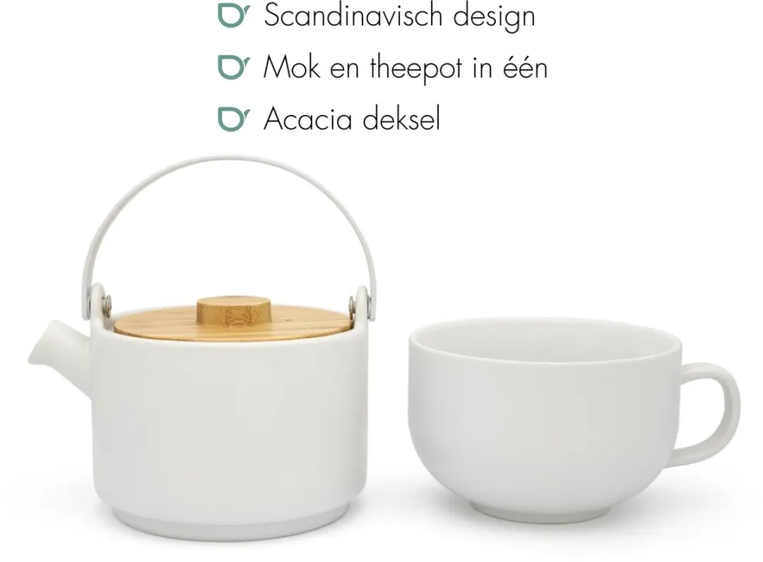 Bredemeijer Tea for One Umea Theepot - 0,5L - Wit