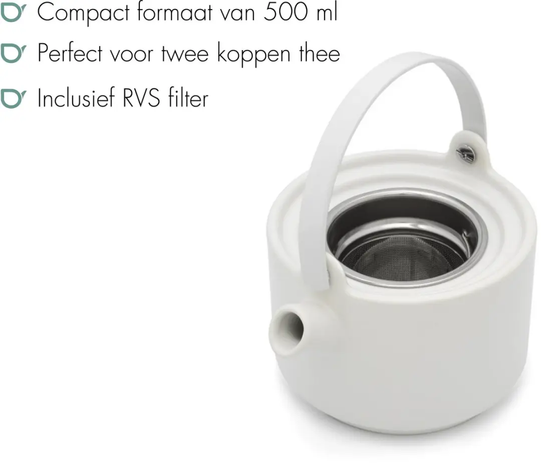 Bredemeijer Tea for One Umea Theepot - 0,5L - Wit