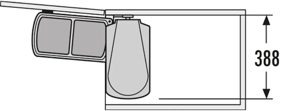Hailo Inbouw Prullenbak AE341610 - 16L 2x8l - Zwart