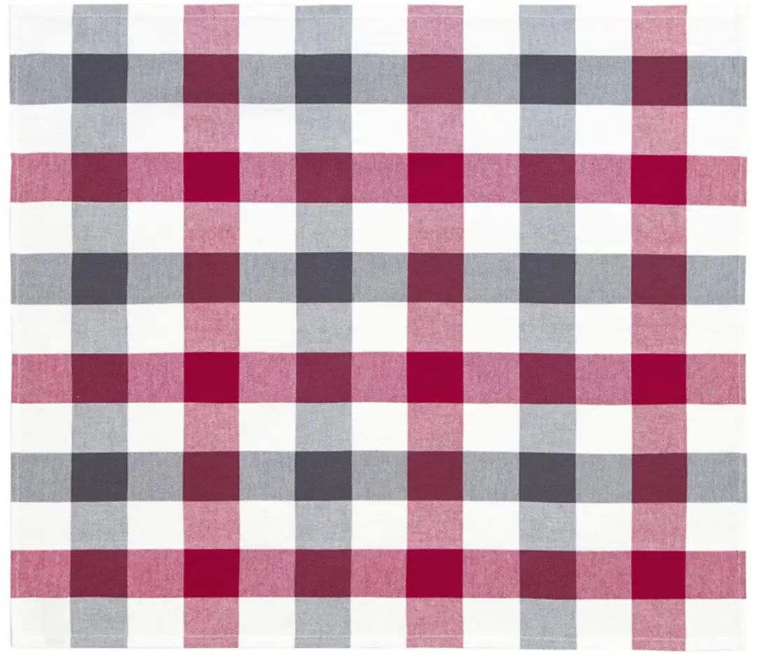 DDDDD Carre Theedoeken & Keukendoeken Set - 4 Stuks - Rood/Antraciet
