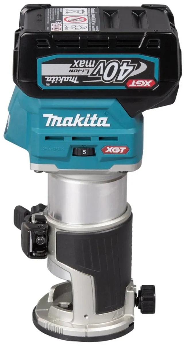 Makita RT001GM206 Accu Boven- en kantenfrees XGT 40V Max - 2x4.0Ah - Zilver/Turquoise