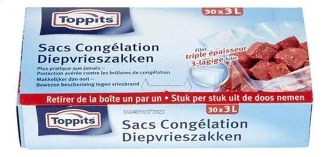 Toppits Diepvrieszakjes 60 Stuks (3L) - Transparant