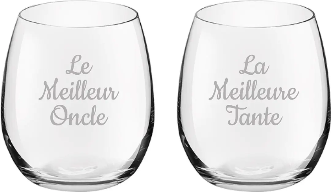 Royal Leerdam Drinkglas Gravure Le Meilleur Oncle & Tante