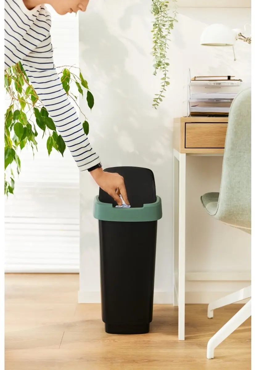 Rotho Twist Afvalbak 50L - Mistletoe Groen