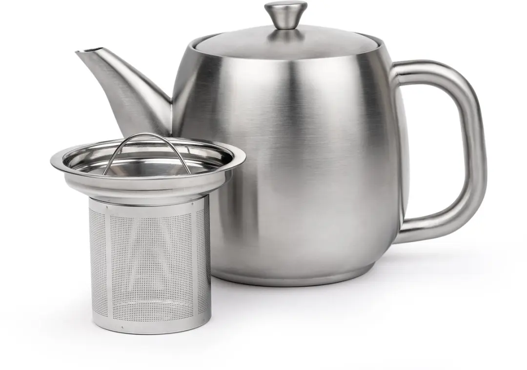 Bredemeijer Vera Theepot Dubbelwandig 0,9L - RVS - Zilver