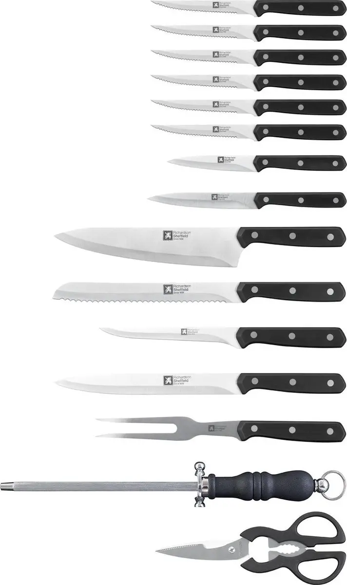 Richardson Sheffield Cucina Messenset 15-delig - Inclusief Messenblok - afbeelding 6 van 6