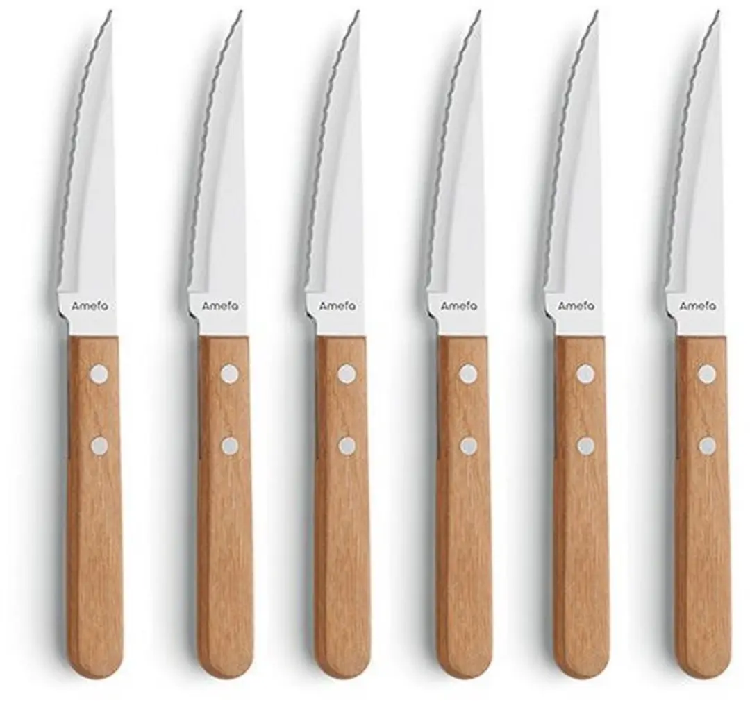Amefa Pizza 6-delige Messen Set - Hout