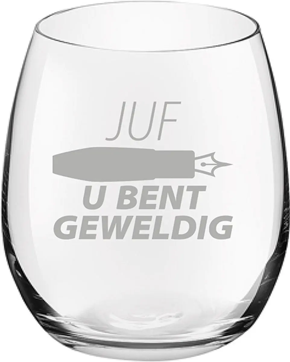Royal Leerdam Drinkglas Juf Geweldig 39cl