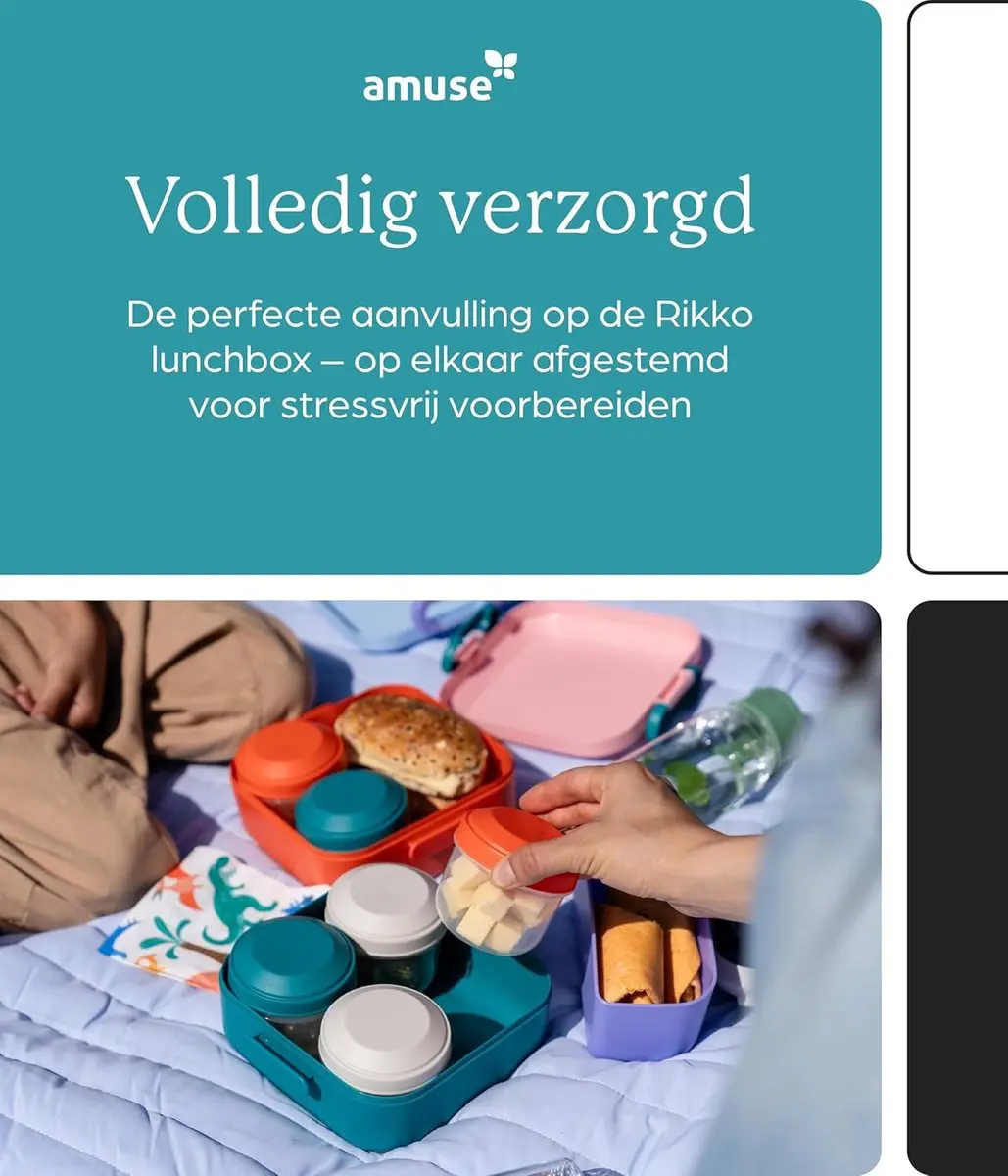 Amuse Rikko Oat Snackbox - 3x Snackdoosjes 185ml - BPA-vrij