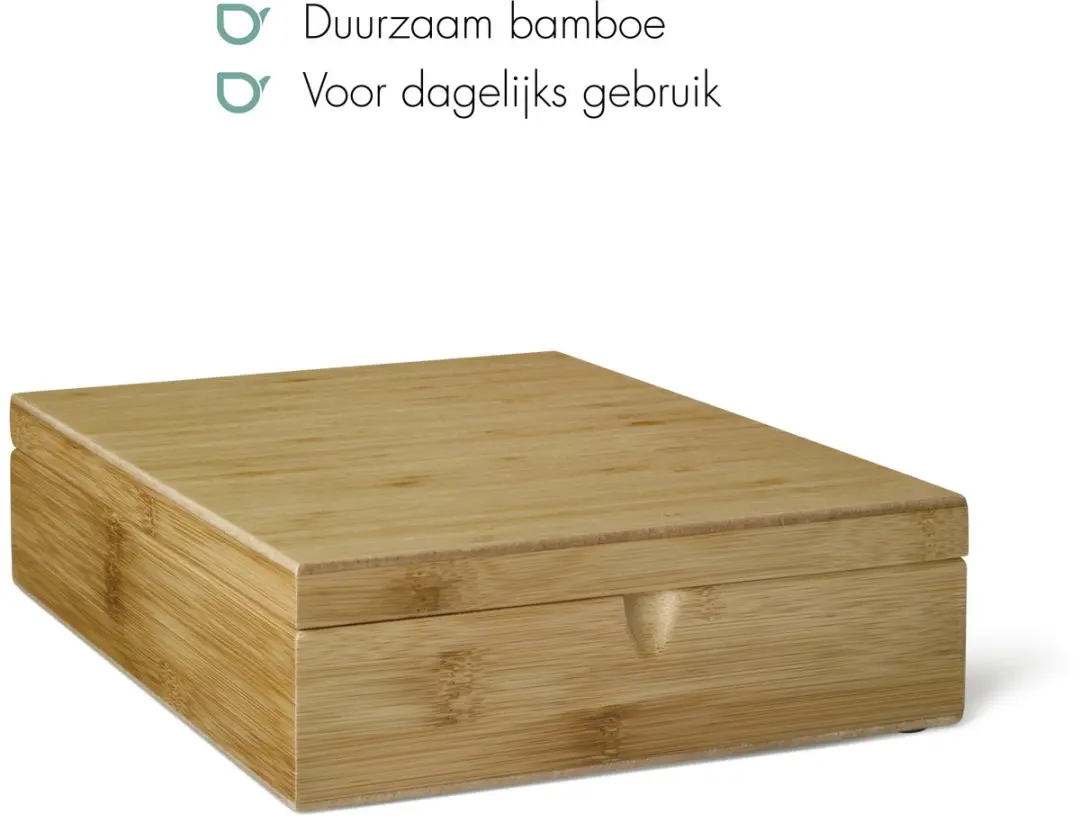 Bredemeijer Theedoos 9-vaks Gesloten Bamboe - Bruin