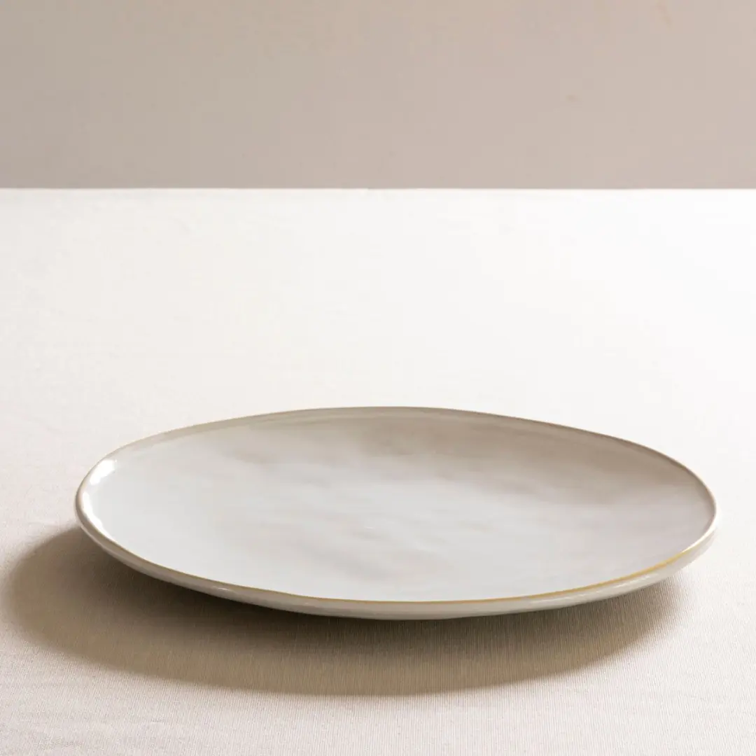 Dutch Rose Organic Dutch Rose Bord Plat Ø26,5cm Wit