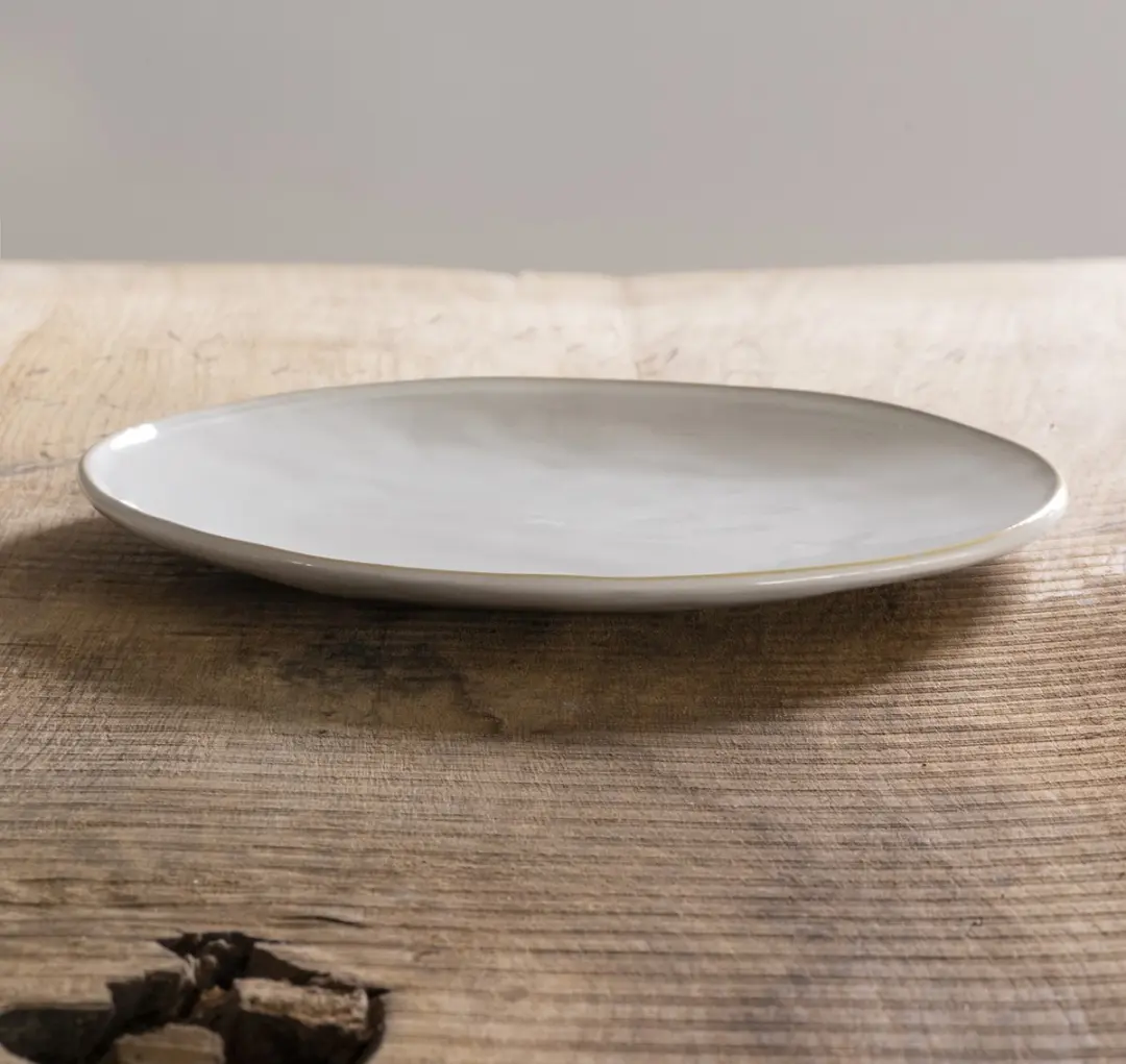 Dutch Rose Organic Dutch Rose Bord Plat Ø26,5cm Wit