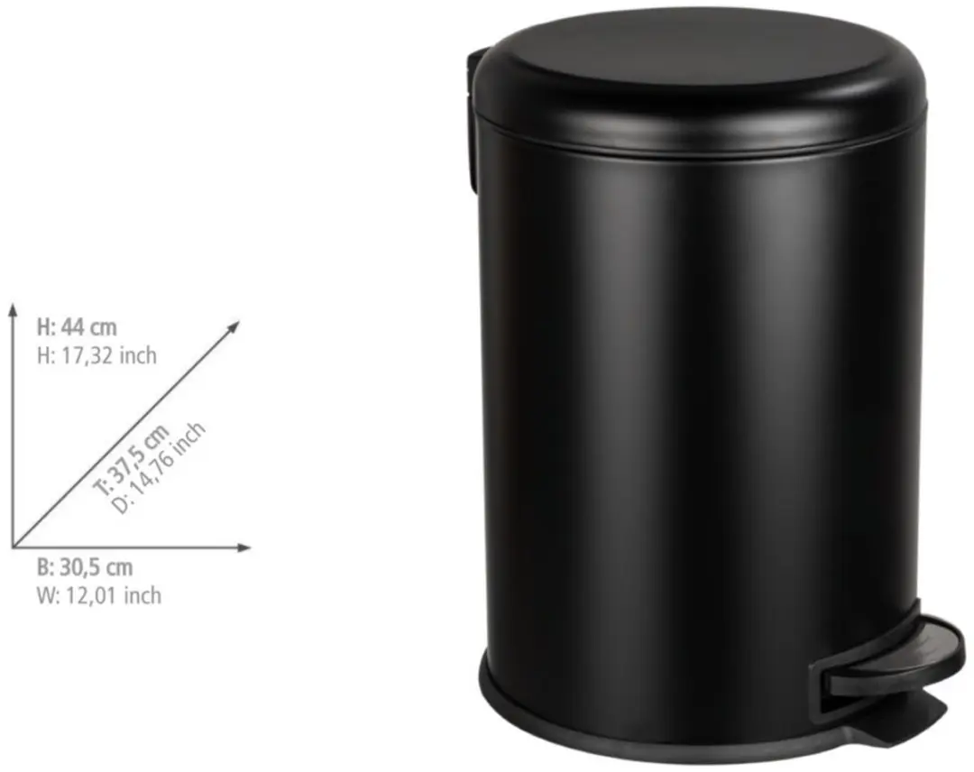 Wenko Pedaalemmer Leman Easy-close 20L - 33cm - Zwart