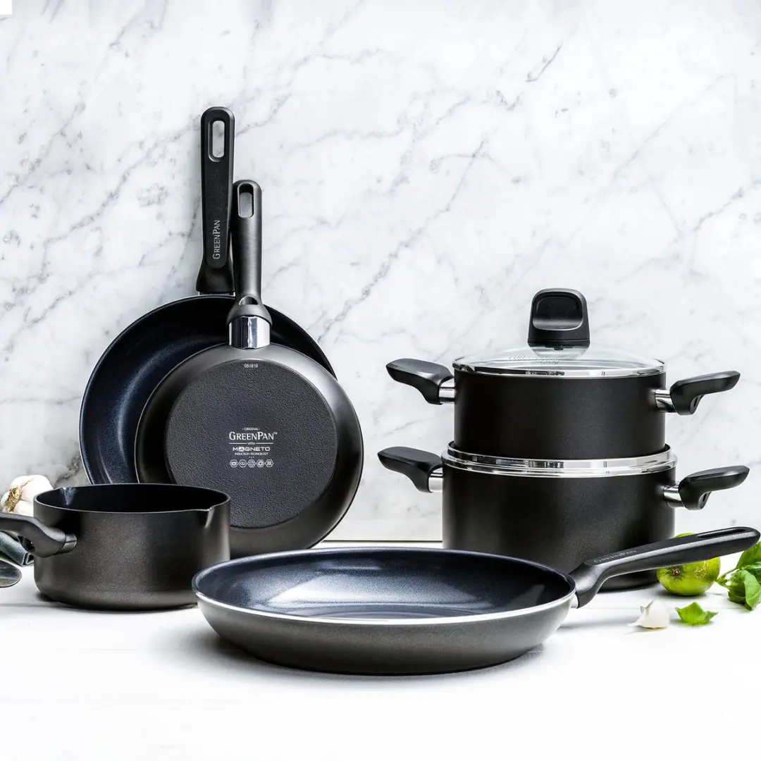 GreenPan Memphis Pannenset 6-delig CC001665-001 - 16/18/20cm - Zwart