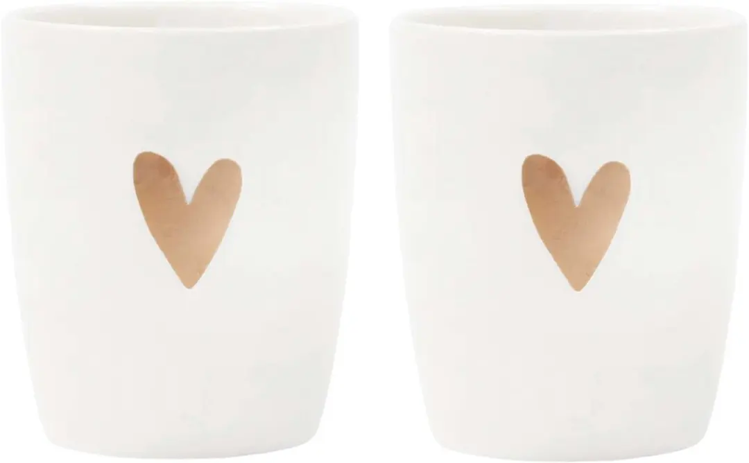 Zusss Set van 2 Espressomokken Hartje
