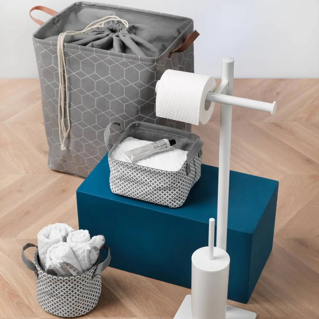 Sealskin Geometric Wasmand 60L - Grijs/Zilver