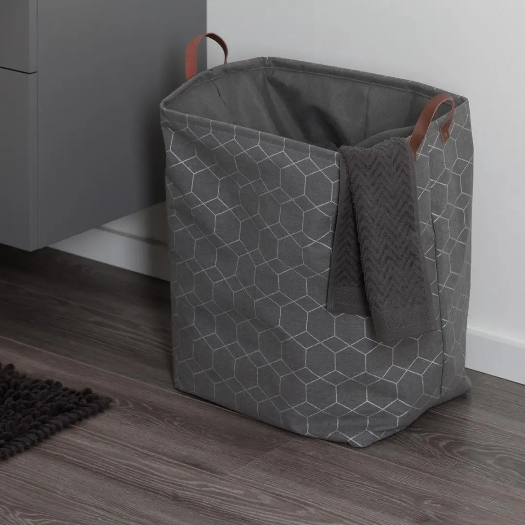 Sealskin Geometric Wasmand 60L - Grijs/Zilver