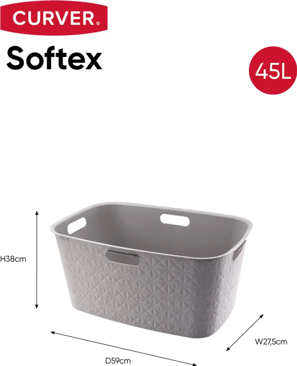 Curver Softex Wasmand 45L - Set van 2 - Taupe