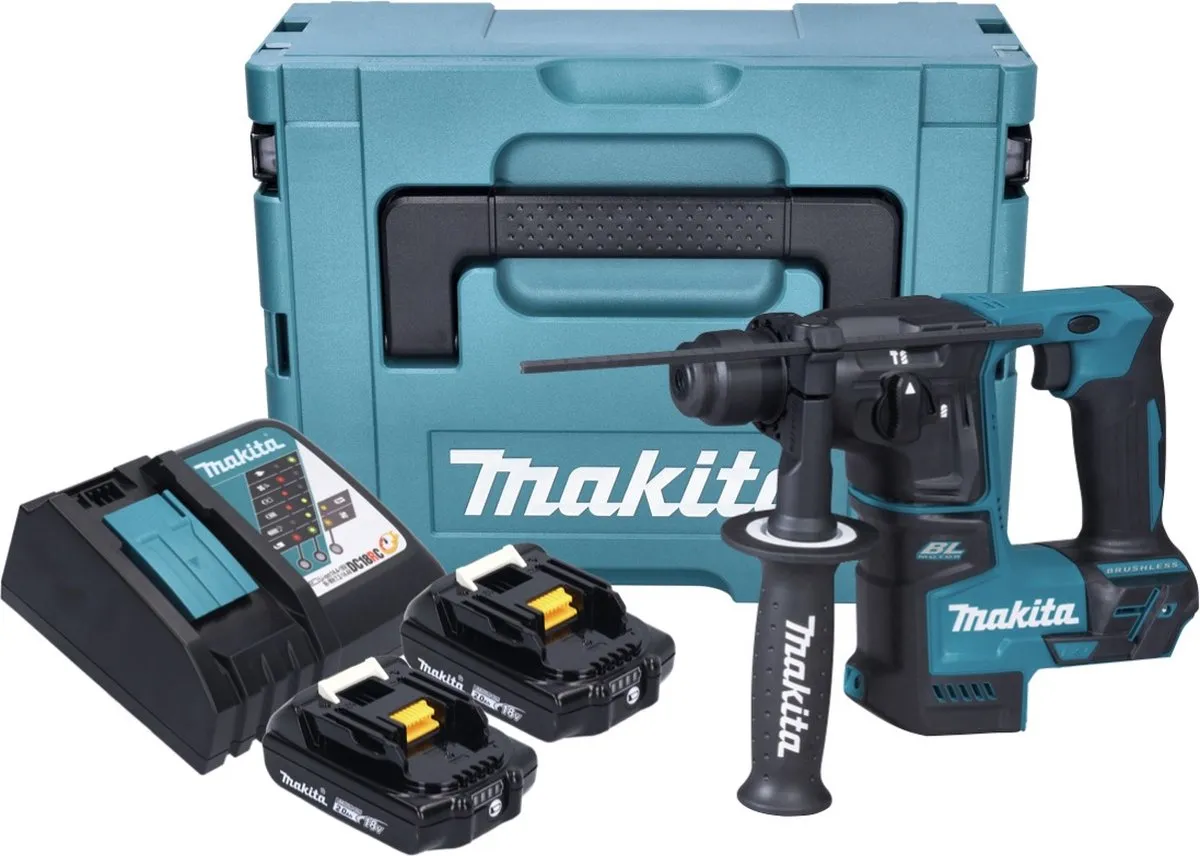 Makita DHR171RAJ SDS-plus Boorhamer - 1,2J - Koolborstelloos - 2x 2.0Ah