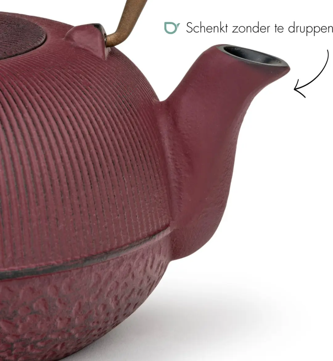 Bredemeijer Sichuan Gietijzeren Theepot 1L - Rood Plum