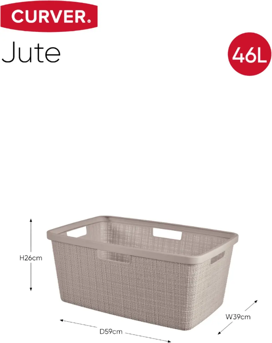 Curver Jute Wasmand 46L - Taupe