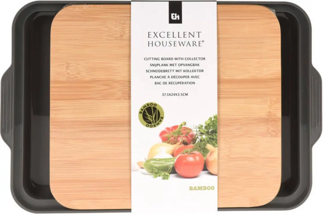 EH Excellent Houseware Bamboe Snijplank 37x24cm - met Opbergbak