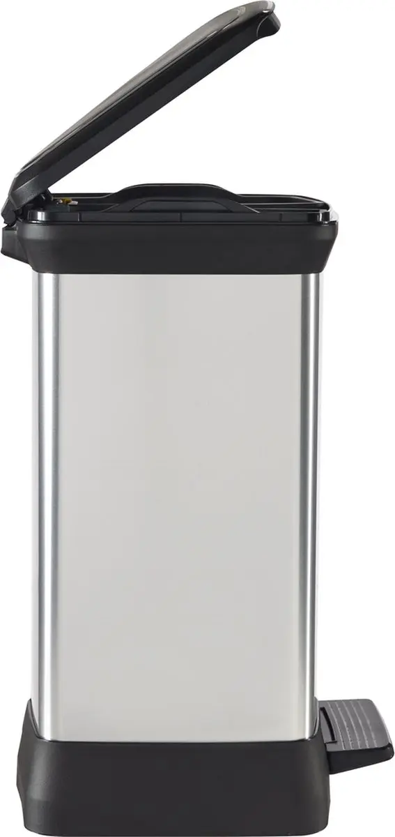 Curver Decobin Duo Prullenbak Afvalscheider 28L - 2 Vakken - Metallic