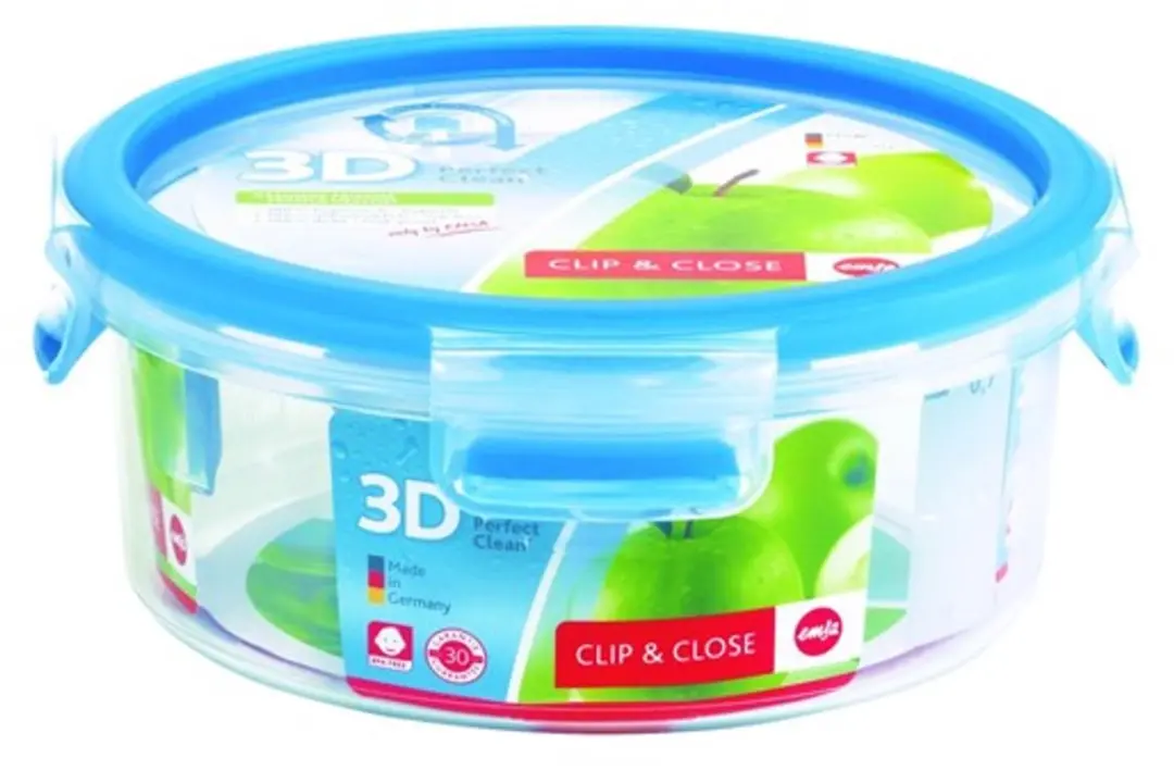 Emsa Clip & Close Vershouddoos 0,85L - Transparant/Blauw