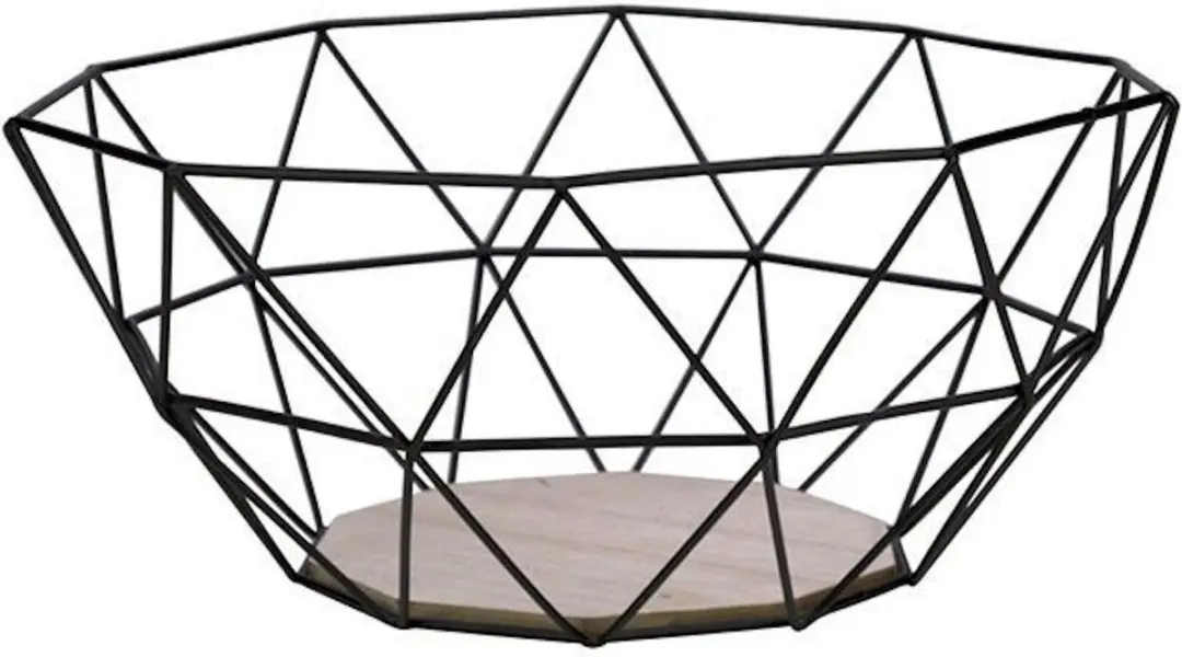 Gusta Fruitmand Metaal Hout 26x25x12cm