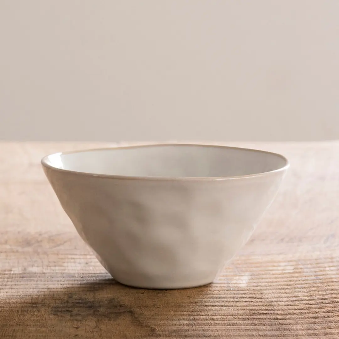 Dutch Rose Organic Kommen Ø14cm - Stoneware - Wit
