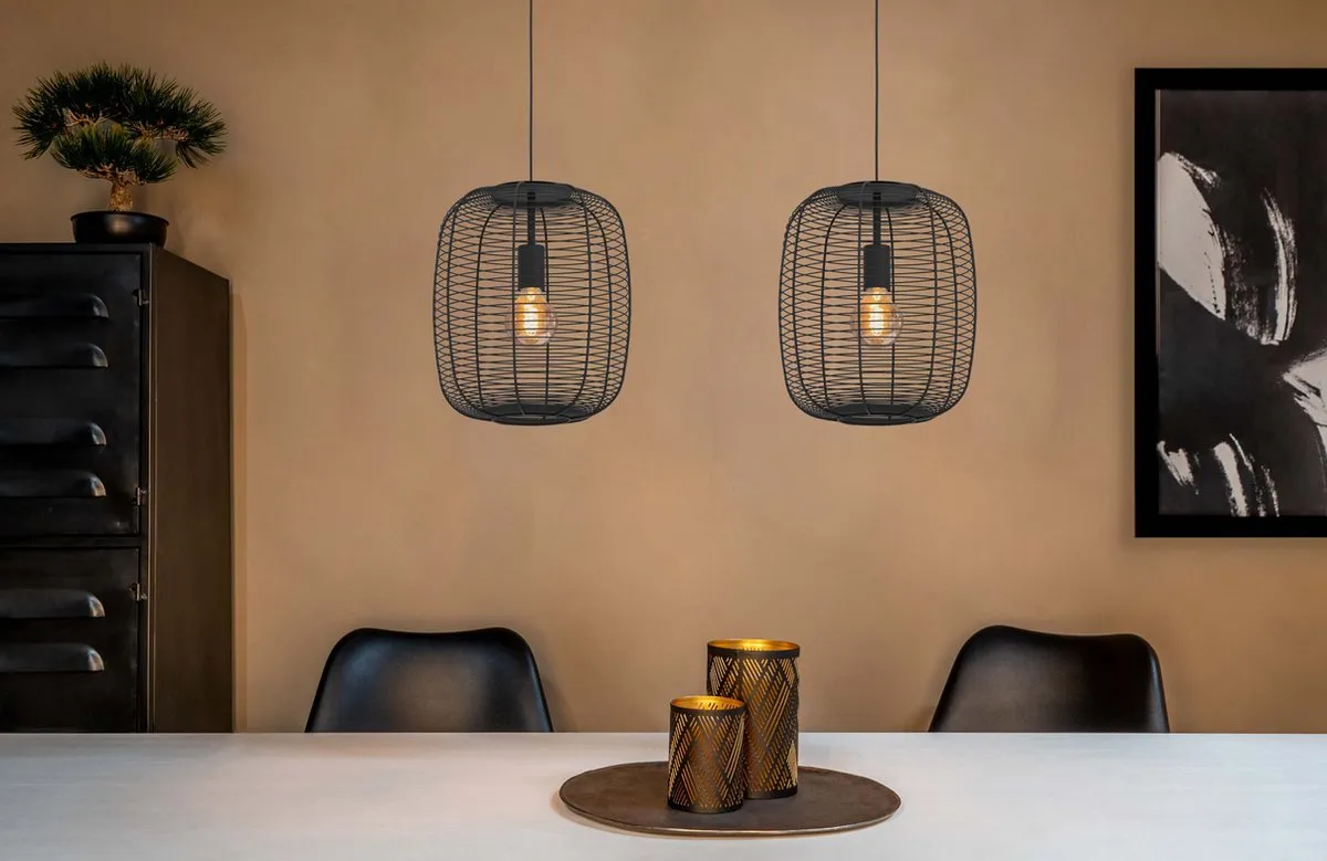 Eglo Rinroe Hanglamp E27 - 5 Lichts - 90cm - Zwart