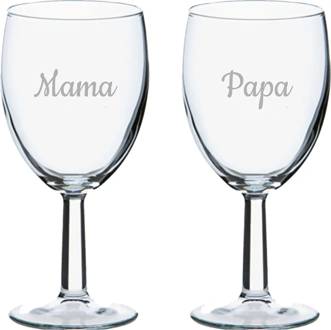 Royal Leerdam Mama & Papa Gegraveerd Wijnglas 24,5cl
