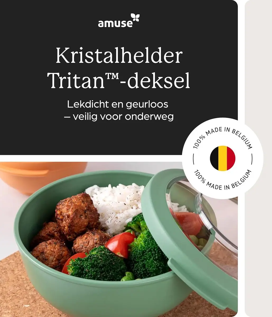 Amuse Tylla Sage Lunchbox 700ml - 2-delig - BPA-vrij - afbeelding 6 van 6