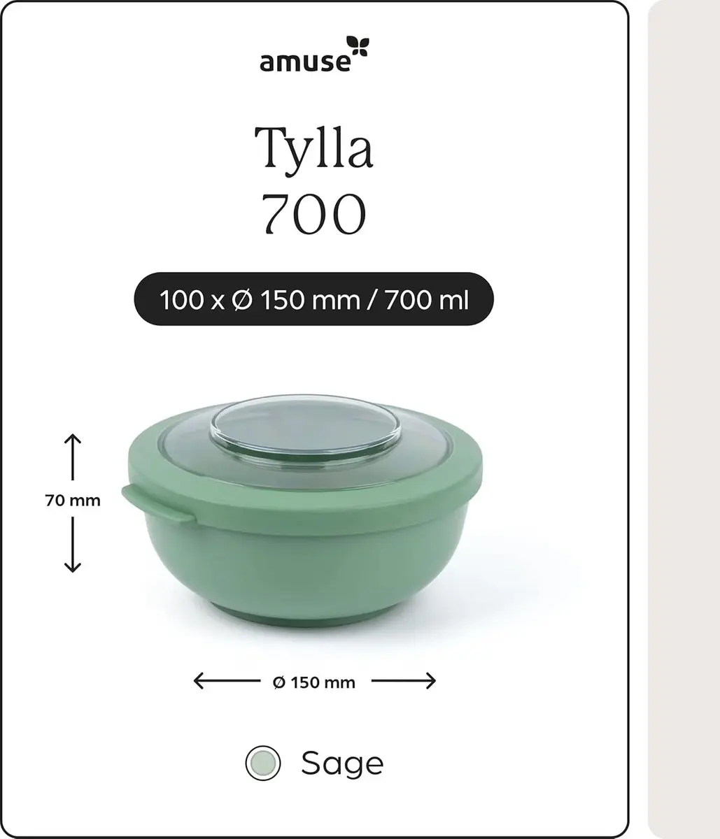 Amuse Tylla Sage Lunchbox 700ml - 2-delig - BPA-vrij