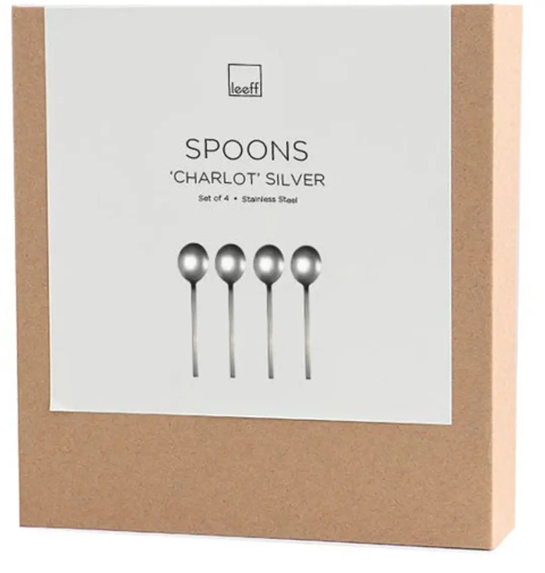 Leeff Lepeltjes Charlot 4-delig RVS - Zilver