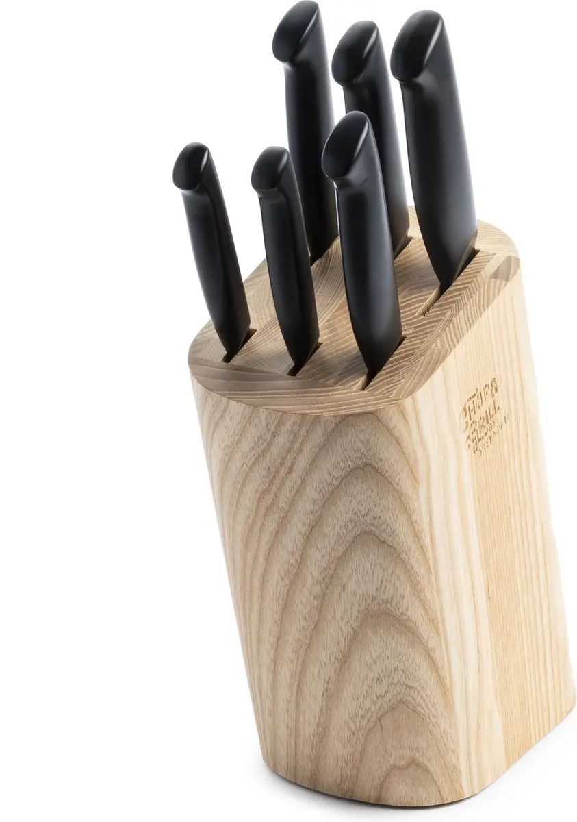 GreenPan Chop & Grill CC004441-001 Messenblok - 6-delige RVS Set - 7 Stuks