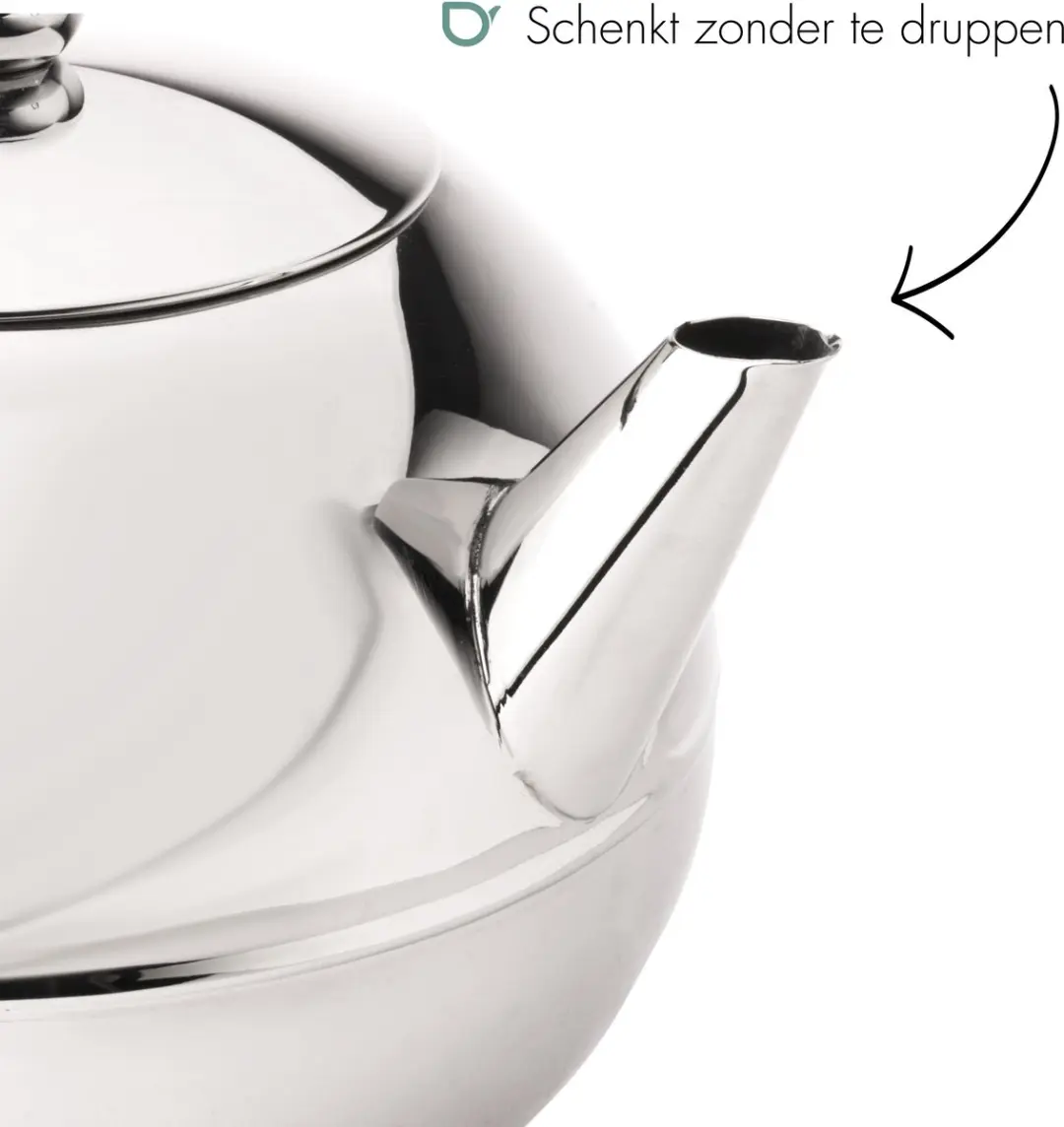 Bredemeijer Theepot Bella Ronde Dubbelwandig 1,2L - RVS Chroom