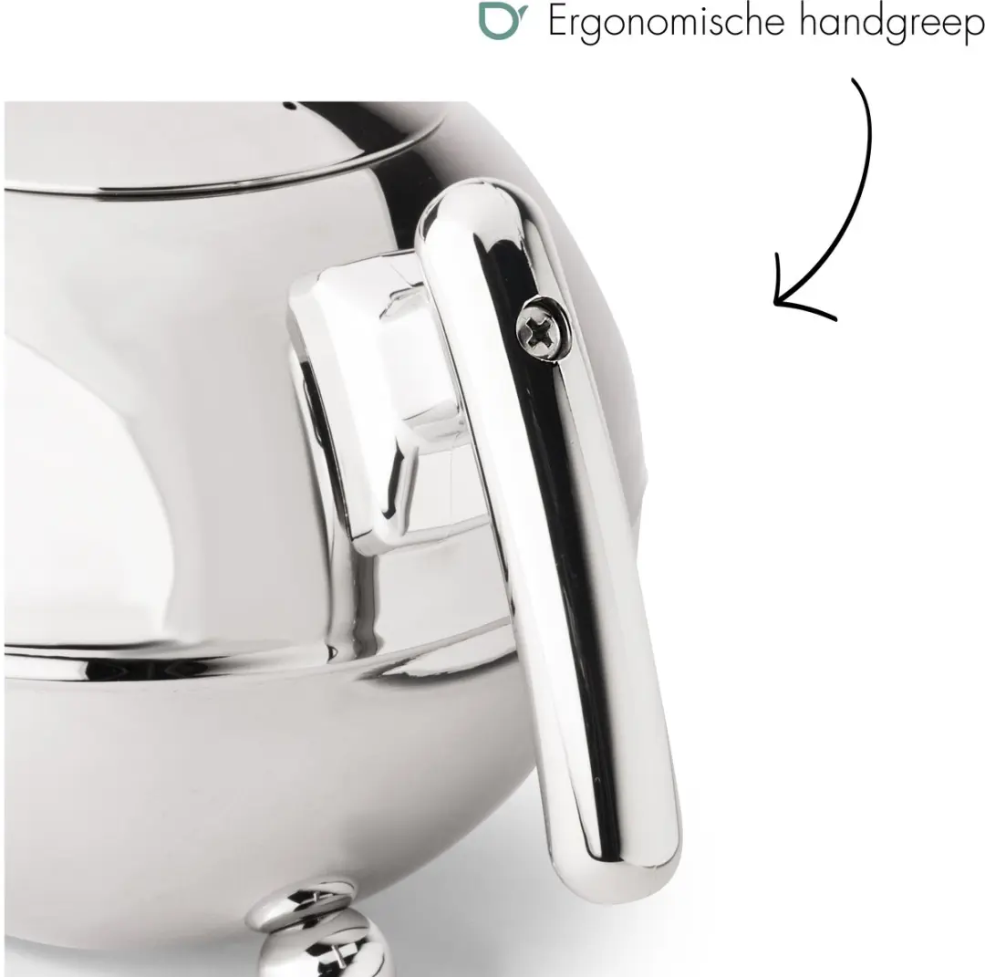 Bredemeijer Theepot Bella Ronde Dubbelwandig 1,2L - RVS Chroom