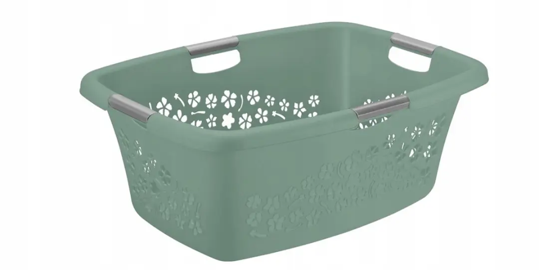 Rotho Bloemen Wasmand 50L Groen