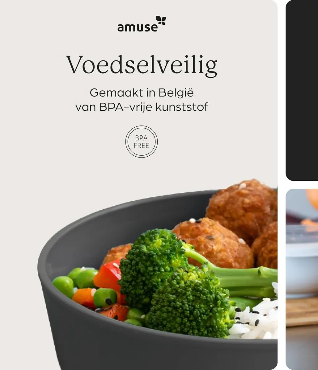 Amuse Tylla Charcoal Lunchbox 1000ml - Zwart