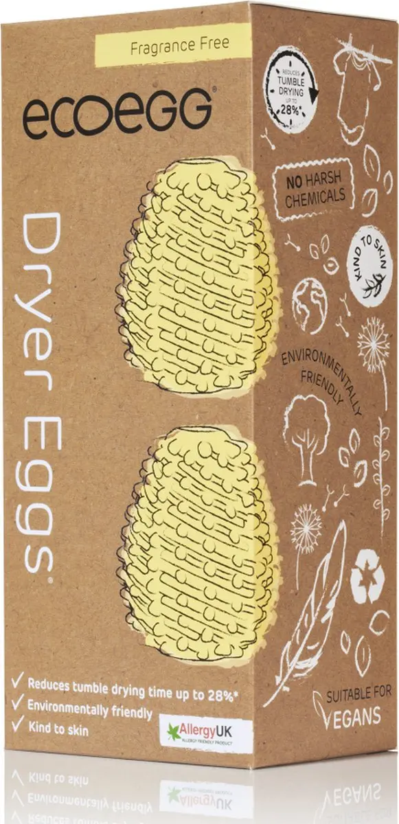 Eco Egg Droger Egg - 2 Stuks - 40 Wasbeurten