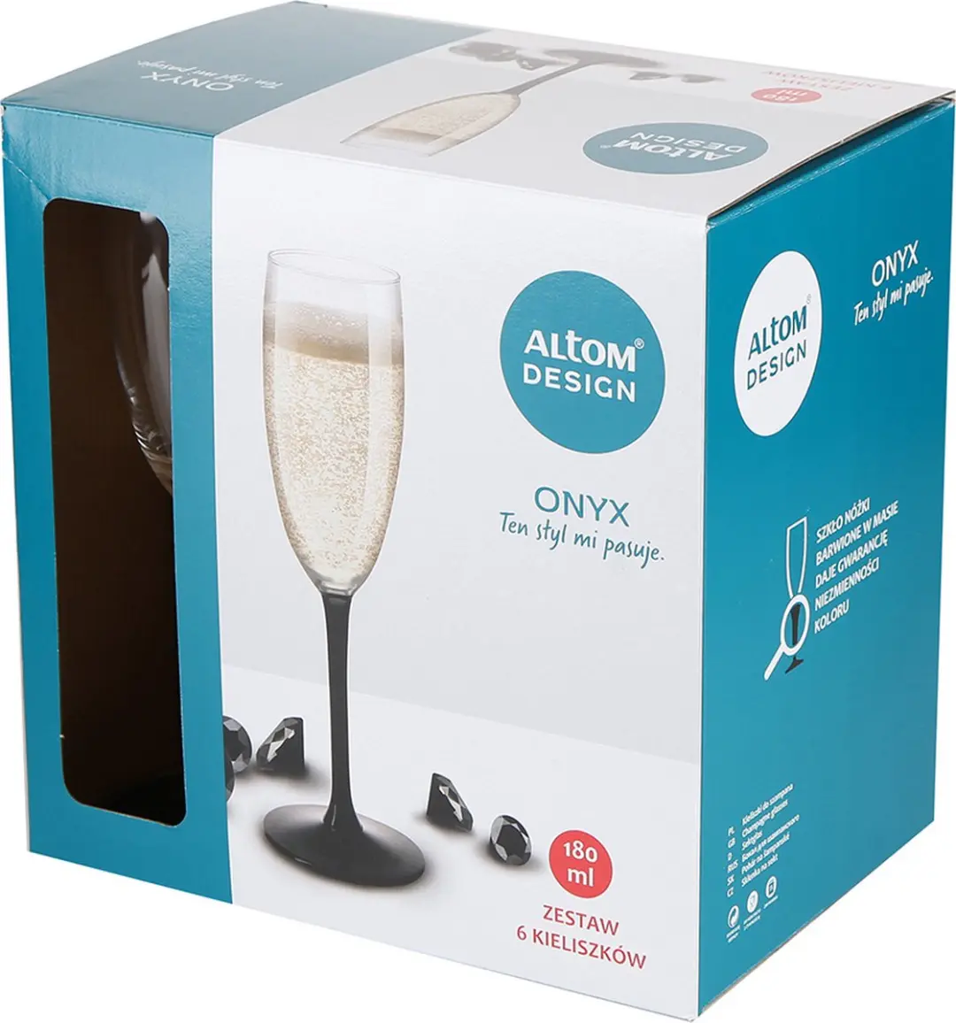 Royal Leerdam Altom Design 0103006264 Champagneglazen - 6 Stuks - 180ml - Zwart