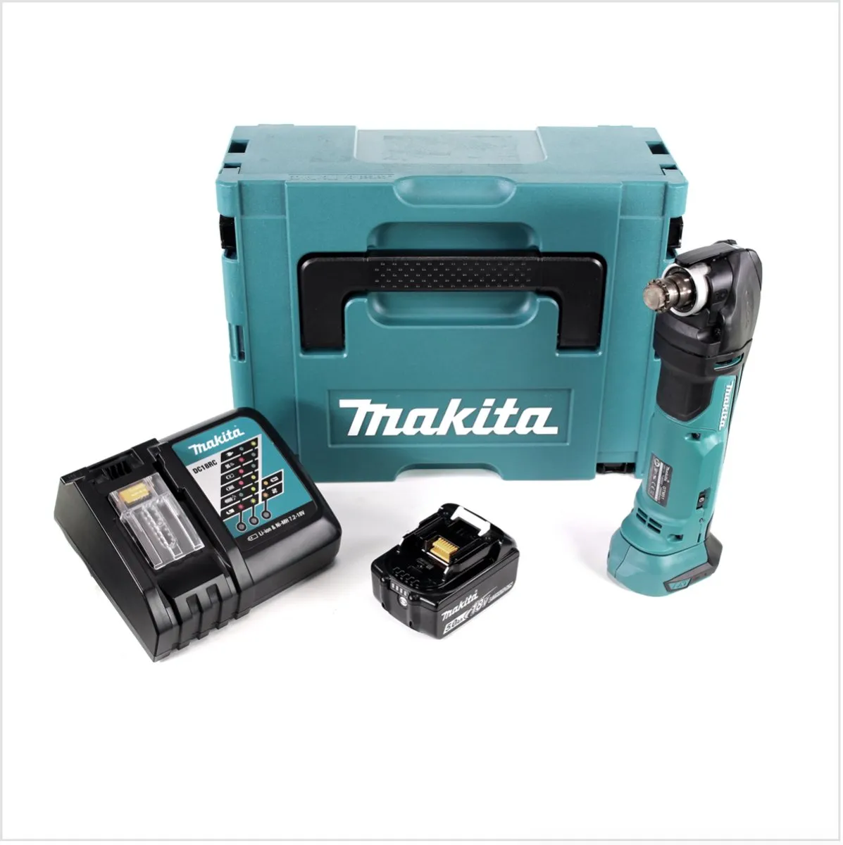 Makita DTM51RT1J Multifunctioneel Gereedschap - 18V - 5.0Ah - 5-delig