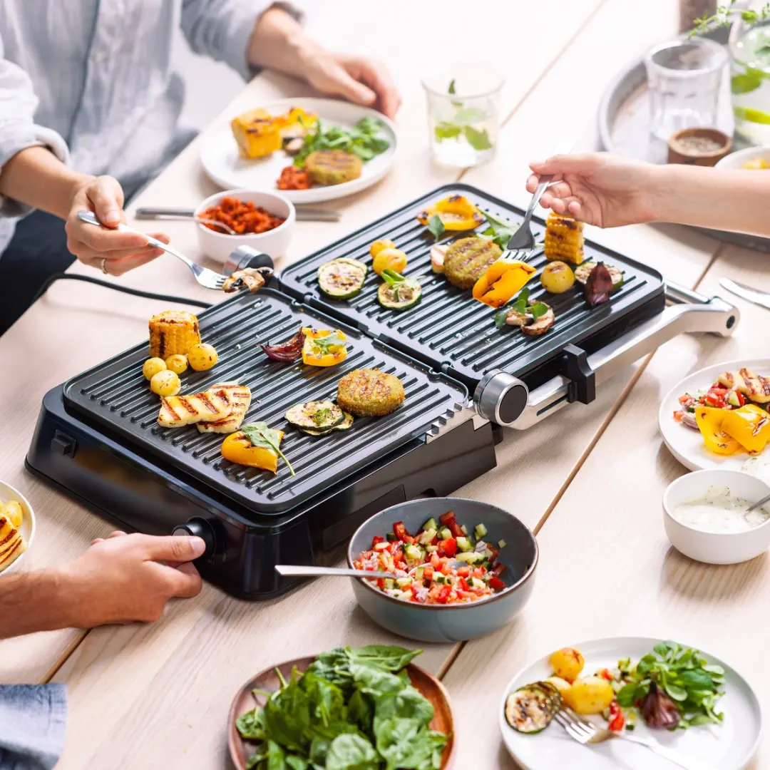 BK Sky Blue Keramische Inductie Koekenpannenset 3-delig & Contactgrill - 5 Stuks